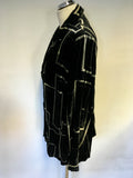 PERSONA BY MARINA RINALDI BLACK & SILVER GREY VELVET JACKET SIZE 25 UK 20