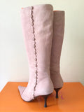 CARVELA VICTORIANA LIGHT PINK SUEDE HEELED BOOTS SIZE 6/39