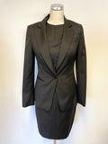 TED BAKER BLACK WOOL BLEND TAILORED JACKET & MATCHING PENCIL DRESS SIZE 2 UK 10