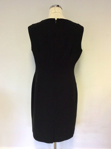 PRÉCIS BLACK TWIST NECKLINE BLACK SHIFT DRESS SIZE 14