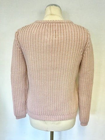 BRAND NEW YAYA WOMEN BLUSH PINK COTTON CHUNKY KNIT JUMPER SIZE S