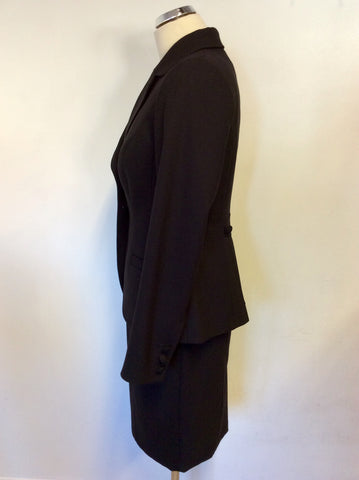 PEPPERBERRY BLACK WOOL BLEND JACKET,SKIRT & DRESS SUIT SIZE 10