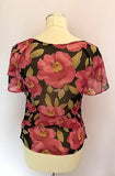 KAREN MILLEN FLORAL PRINT SILK TOP SIZE 12