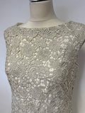 BRAND NEW RALPH LAUREN SILVER METALLIC LACE SPECIAL OCCASION COCKTAIL DRESS SIZE 10