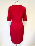 LK BENNETT RED SPECIAL OCCASION HALF SLEEVE TAN PENCIL DRESS SIZE 12