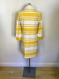 HENRI LLOYD WOMAN YELLOW & WHITE STRIPE COTTON POLO SHIRT DRESS SIZE M