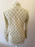 ORLA KIELY WHITE,LEMON & BROWN PRINT LONG SLEEVE COTTON SHIRT SIZE M