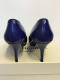 BRAND NEW LK BENNETT SYBILA UKTRA BLUE SAFFIANO PATENT HEELS & MATCHING CLUTCH / SHOULDER BAG SIZE 5.5/38.5