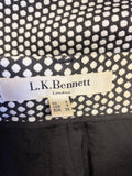 LK BENNETT NIEVE MONOCHROME DOT SLIM LEG TROUSERS SIZE 8