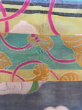 KENZO MULTI COLOURED FLORAL DESIGN COTTON & SILK BLEND WRAP/ SCARF