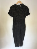 WHISTLES BLACK & WHITE SPOT JUMPSUIT SIZE 8