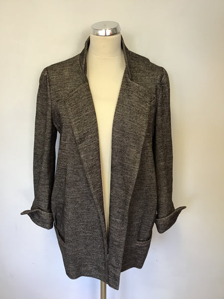 DIANE VON FURSTENBERG BROWN MARL BOYFRIEND JACKET SIZE UK 12