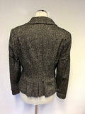 PHASE EIGHT BLACK MARL WOOL BLEND JACKET SIZE 14