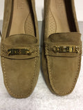 BRAND NEW RALPH LAUREN CAMEL SUEDE BERDINE LOAFERS SIZE 7.5/41