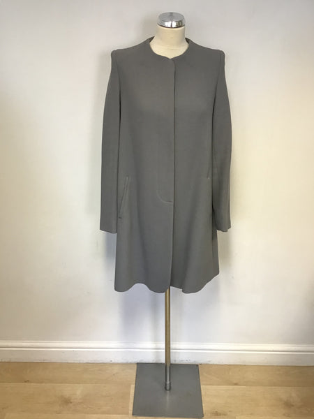 DESIGNER GOAT GREY REDGRAVE GREY LONGER LINE WOOL COAT SIZE 12