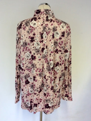 BRAND NEW SPIRITO DI ARTIGIANO PINK FLORAL ITALIAN PRINT PINTUCK SHIRT SIZE 20