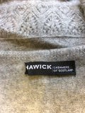 HAWICK OF SCOTLAND LIGHT GREY CASHMERE SMOCK JUMPER SIZE 4 UK 14