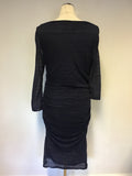 PHASE EIGHT NAVY BLUE LONG SLEEVE WIGGLE DRESS SIZE 14