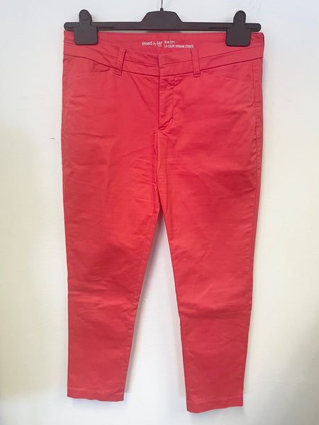 KHAKIS BY GAP CORAL SLIM CUT CAPRI LENGTH COTTON TROUSERS SIZE 8