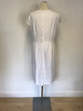 LK BENNETT BRITANI WHITE BROIDERY ANGLAISE COTTON DRESS SIZE 14