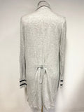 MINT VELVET GREY CROSS OVER FRONT ZIP LONG CARDIGAN SIZE 14