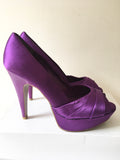 CARVELA PURPLE SATIN PEEPTOE HEELS SIZE 6/39