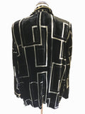 PERSONA BY MARINA RINALDI BLACK & SILVER GREY VELVET JACKET SIZE 25 UK 20