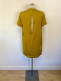 COS MUSTARD SHORT SLEEVE SHIFT DRESS SIZE 10