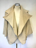 BRAND NEW RONIT ZILKHA BEIGE WOOL BLEND 3/4 SLEEVE JACKET SIZE 10