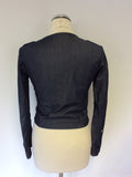 TED BAKER DARK BLUE ASYMETRIC ZIP UP FASTEN JACKET SIZE 1 UK 8/10