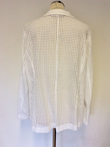 BRAND NEW MARINA RINALDI WHITE COTTON SUMMER JACKET SIZE 25 UK 20