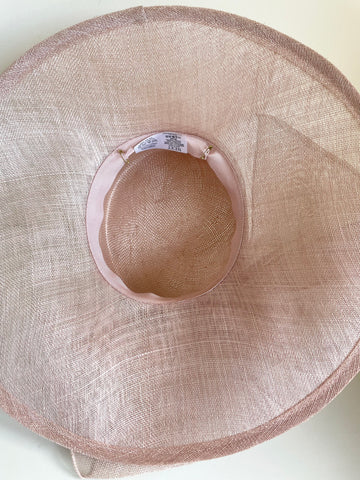 NEXT LIGHT PINK FLOWER TRIM WIDE SHAPED BRIM FORMAL HAT