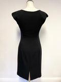 LK BENNETT BLACK CAP SLEEVE PENCIL DRESS SIZE 12