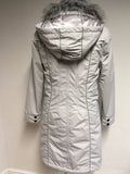 BRAND NEW PER UNA PALE GREY DETACHABLE FUR COLLAR & HOOD COAT SIZE S