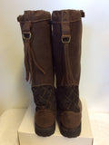 RYDALE BROWN HIGH LEATHER MALHAM BIKER BABE BOOTS SIZE 8/42