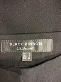 NEW LK BENNETT BLACK RIBBON OXFORD BLACK HIGH RISE TROUSERS SIZE 8