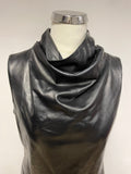 KENNETH COLE BLACK  SUPERSOFT LEATHER SLEEVELESS PENCIL DRESS SIZE 4 UK 8