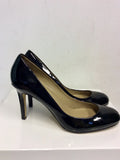 ANN TAYLOR BLACK PLACK PATENT HEELS SIZE 4.5 / 37.5