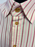 VIVIENNE WESTWOOD PINK & WHITE STRIPE SHIRT SIZE VI UK L