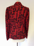 OSCAR B BLACK & RED PRINT JACKET SIZE 12