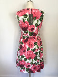 BRAND NEW PHASE EIGHT WHITE,PINK & GREEN FLORAL PRINT SLEEVELESS BERGAMOT DRESS SIZE 12