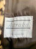 ASTRAKA FAUX FUR LEOPARD PRINT FAUX FUR KNEE LENGTH COAT SIZE 10