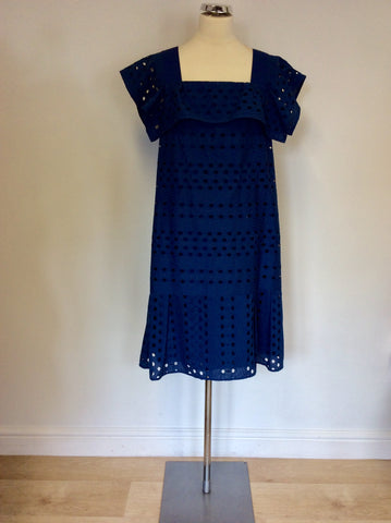 SEE BY CHLOE BLUE COTTON SHIFT DRESS SIZE 16