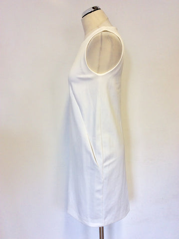 MARCCAIN WHITE SLEEVELESS SHIFT DRESS SIZE N2 UK 12