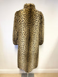 ASTRAKA FAUX FUR LEOPARD PRINT FAUX FUR KNEE LENGTH COAT SIZE 10