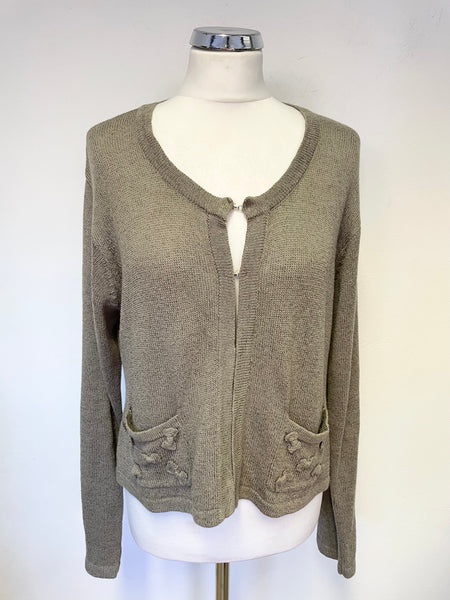 MASAI CLOTHING COMPANY BEIGE LINEN BLEND CARDIGAN SIZE L