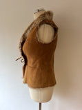 BRAND NEW CELTIC & CO 100% NATURAL HONEY SHEEPSKIN FUR LINED GILET