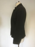 YOMANIS BLACK WOOL BLEND HIGH NECK JACKET & TROUSER SUIT SIZE 10