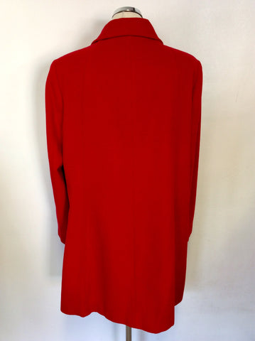 JAEGER RED WOOL BLEND KNEE LENGTH COAT SIZE 16