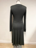 KAREN COLE MERINO WOOL GREY LONG SLEEVED A-LINE DRESS SIZE M